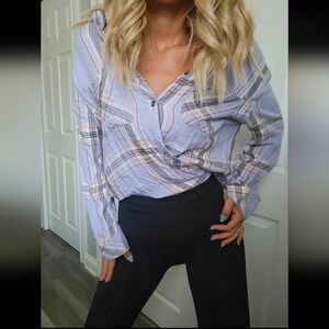 Simply Styled Lavender Plaid Button-Down Shirt